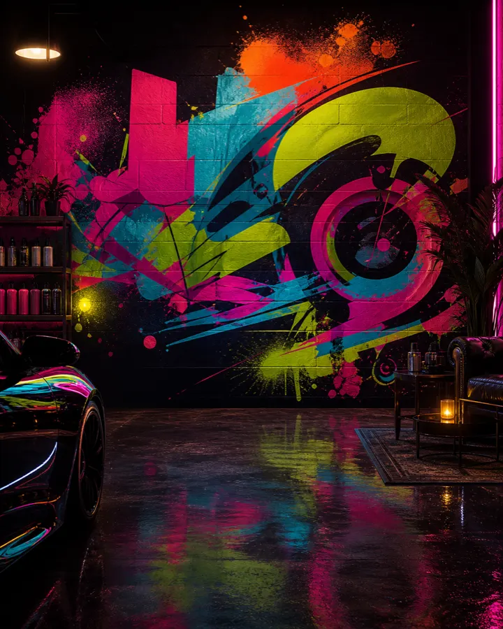 Colorful graffiti mural